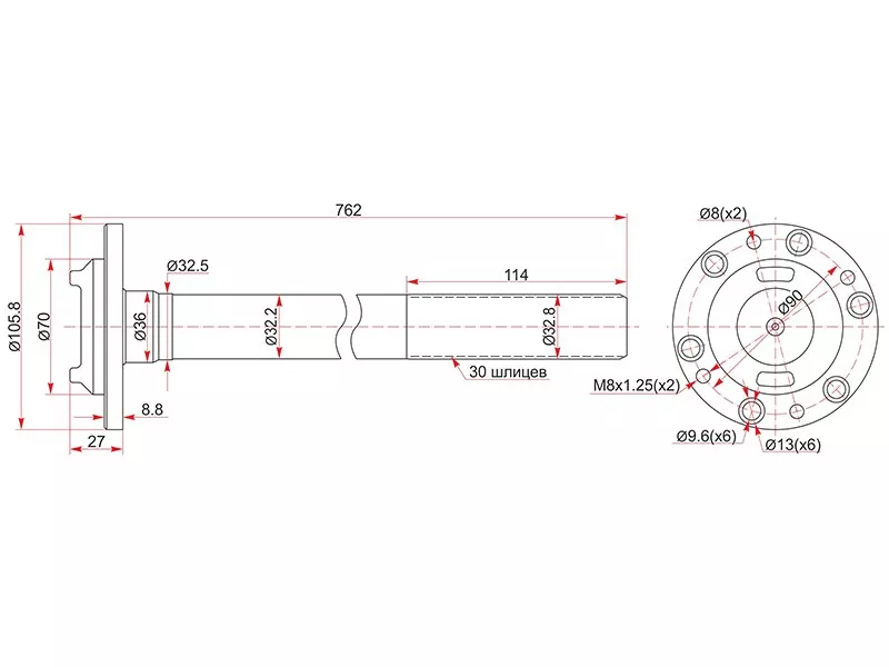 Полуось RR TY Land Cruiser 80 (мост ручн блокир) -RH - Артикул ST4231160110 - Производитель Sat - Фото, Отзывы, Цены 