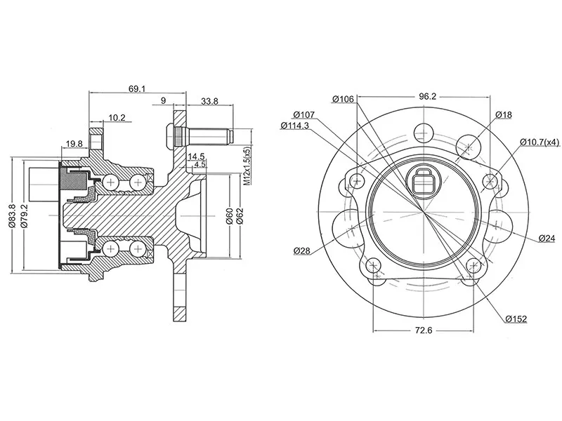 Ступичный узел задн. TOYOTA GAIA/IPSUM/NADIA/PICNIC 96-04 - Артикул ST4245044010 - Производитель Sat - Фото, Отзывы, Цены 