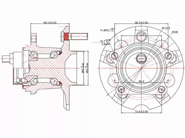 Ступичный узел задн. TOYOTA RAV4 2WD ABS 00-04 - Артикул ST4245044020 - Производитель Sat - Фото, Отзывы, Цены 