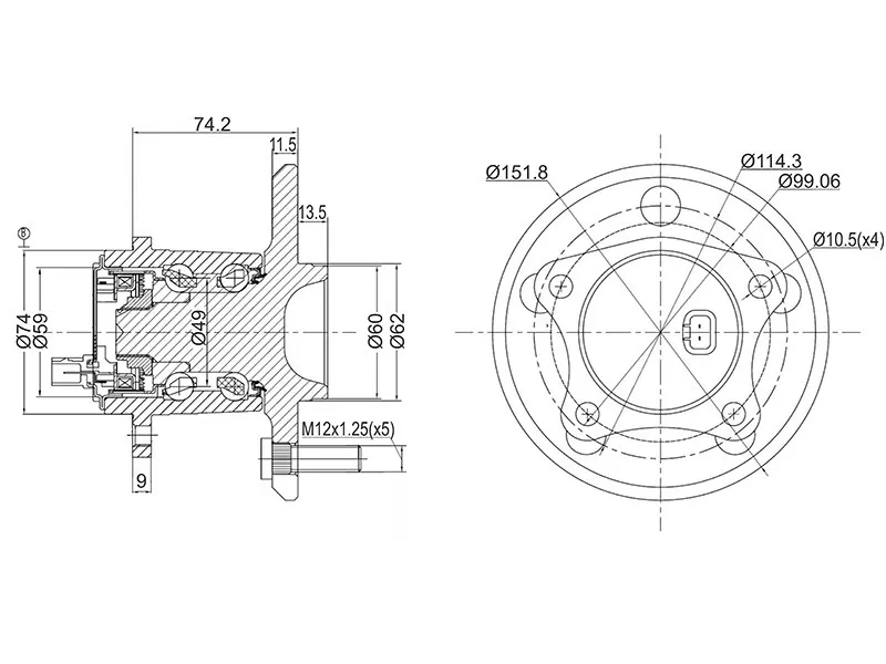 Ступичный узел задн./лев TOYOTA WINDOM MCV30/CAMRY ACV40 - Артикул ST4246006010 - Производитель Sat - Фото, Отзывы, Цены 
