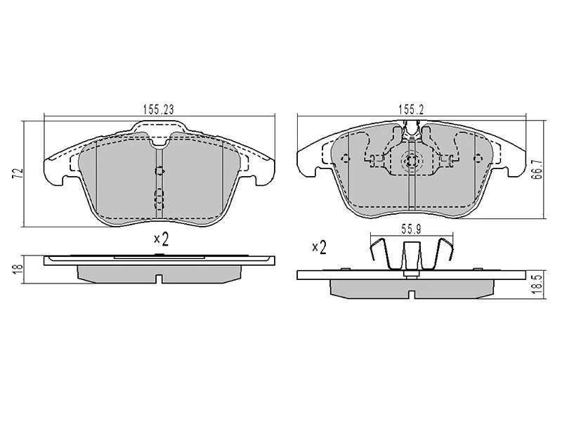 Колодки тормозные передние -ST425424 Sat для CITROEN C5, PEUGEOT 508