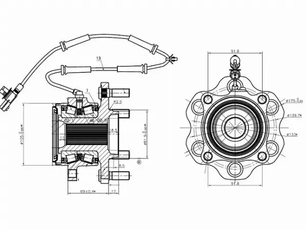 Ступичный узел задн. NISSAN PATROL Y62 - Артикул ST432021LB0A - Производитель Sat - Фото, Отзывы, Цены 