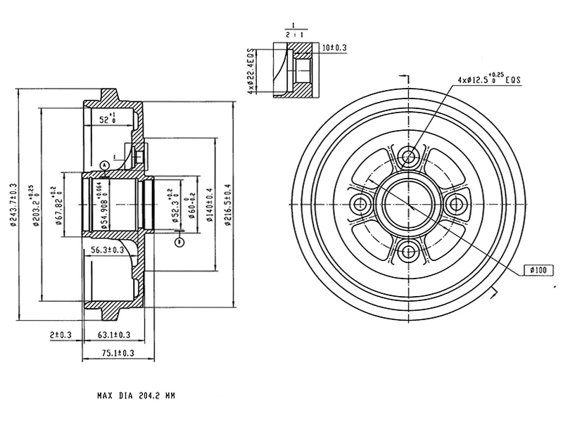 Барабан тормозной зад NISSAN NOTE E12 13 - Артикул ST432063VU0A - Производитель Sat - Фото, Отзывы, Цены 