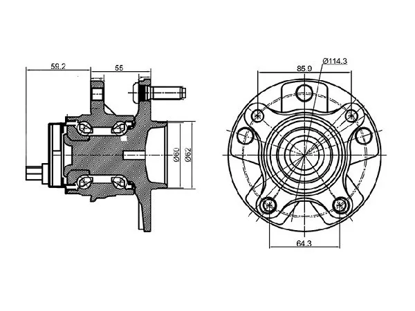 Ступичный узел перед/лев TOYOTA MARK X/LEXUS GS300 05 - Артикул ST4356030010 - Производитель Sat - Фото, Отзывы, Цены 