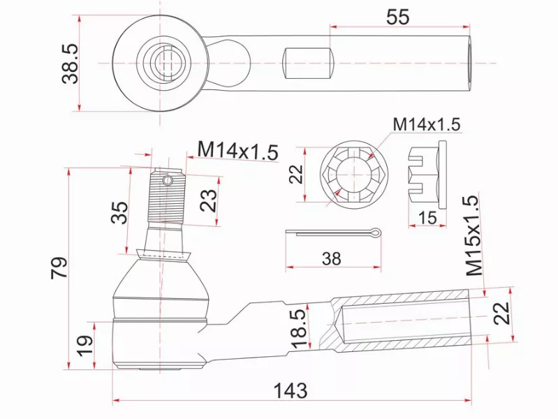 Наконечник рулевой TOYOTA HIACE 04 - Артикул ST4504629456 - Производитель Sat - Фото, Отзывы, Цены 