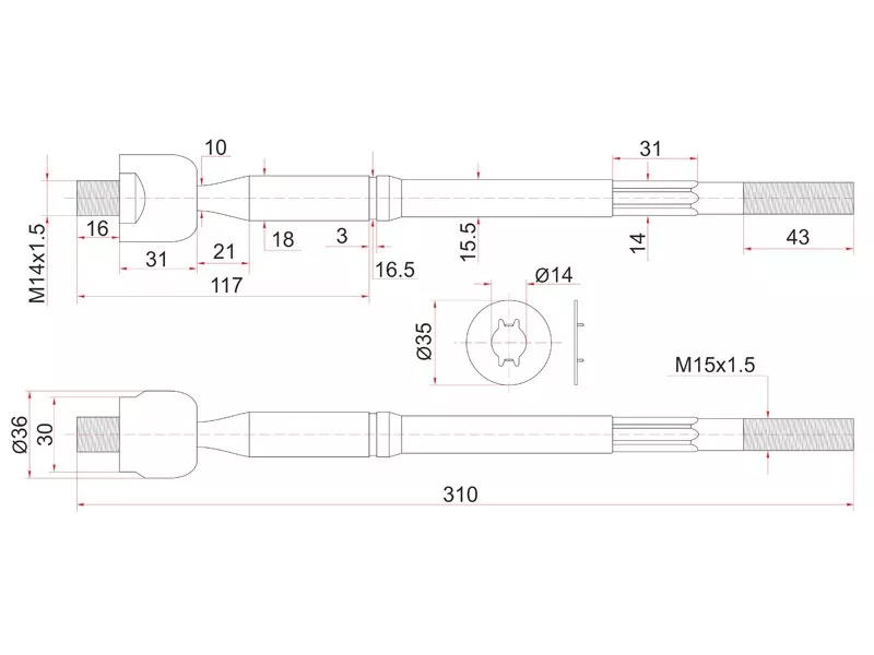 Тяга рулевая TOYOTA NOAH 2WD 01 - Артикул ST4550380003 - Производитель Sat - Фото, Отзывы, Цены 