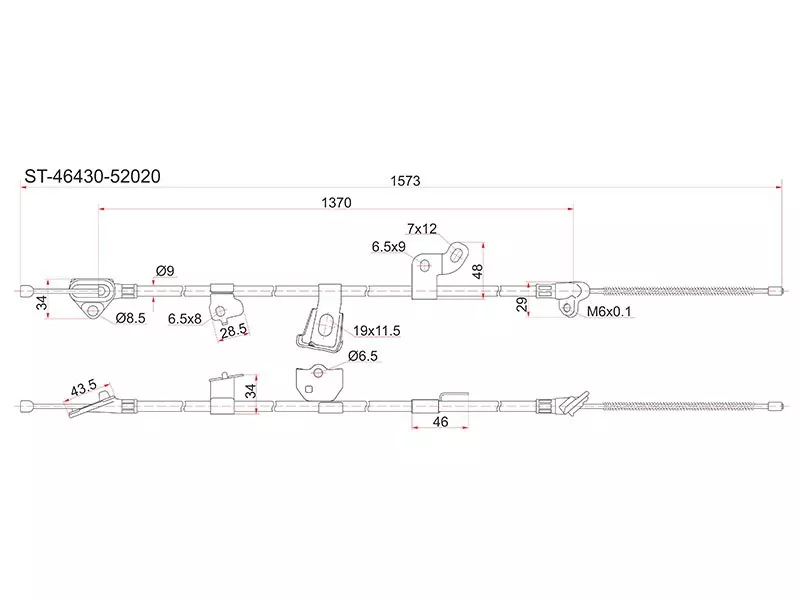 Трос ручника TY Vitz/Platz, NCP1#/SCP1#,-LH (барабан) - Артикул ST4643052020 - Производитель Sat - Фото, Отзывы, Цены 