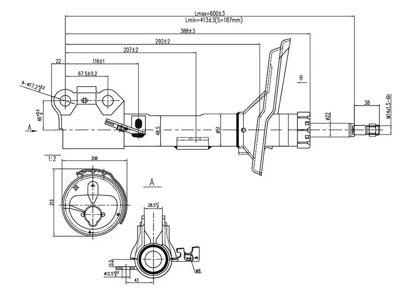Стойка передняя Lexus RX 03-09 / Toyota Harrier 03-13 - Артикул ST48510A9360 - Производитель Sat - Фото, Отзывы, Цены 