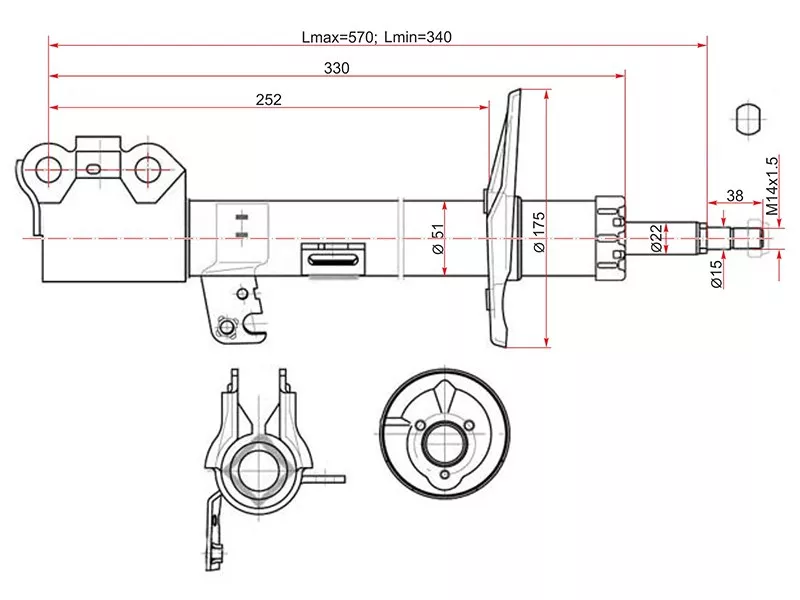 Стойка передняя Toyota Caldina (T240) 02-07 (Слева) - Артикул ST4852080051 - Производитель Sat - Фото, Отзывы, Цены 