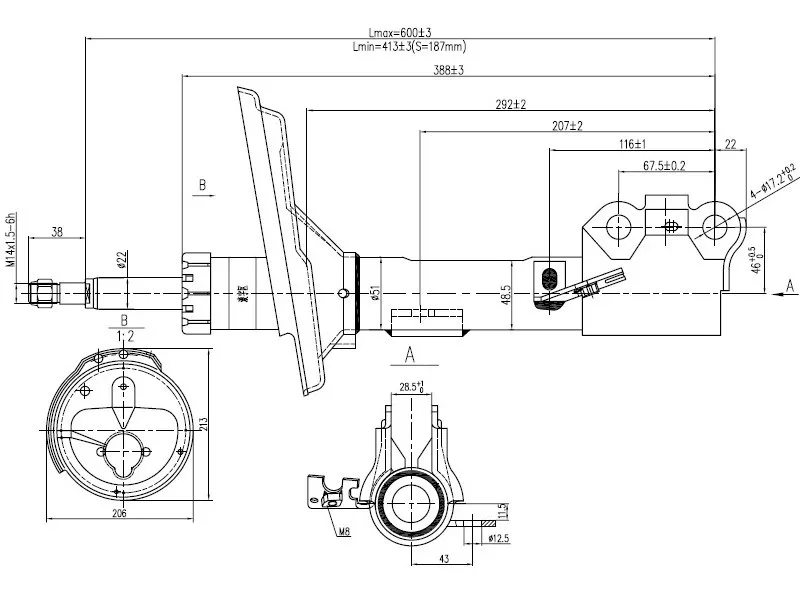 Стойка передняя Lexus RX 03-09 / Toyota Harrier 03-13 - Артикул ST48520A9220 - Производитель Sat - Фото, Отзывы, Цены 