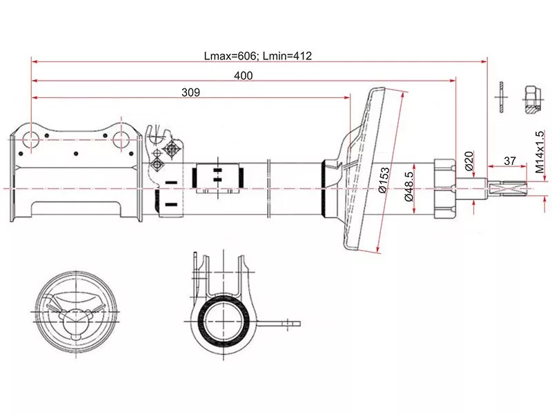 Стойка задняя TOYOTA CARINA/CALDINA/CORONA 92-02 LH - Артикул ST4854020700 - Производитель Sat - Фото, Отзывы, Цены 