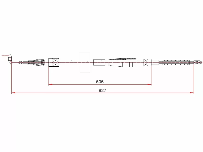 Трос ручного тормоза VOLKSWAGEN TRANSPORTER IV 90-03 левый/правый - Артикул ST520017 - Производитель Sat - Фото, Отзывы, Цены 