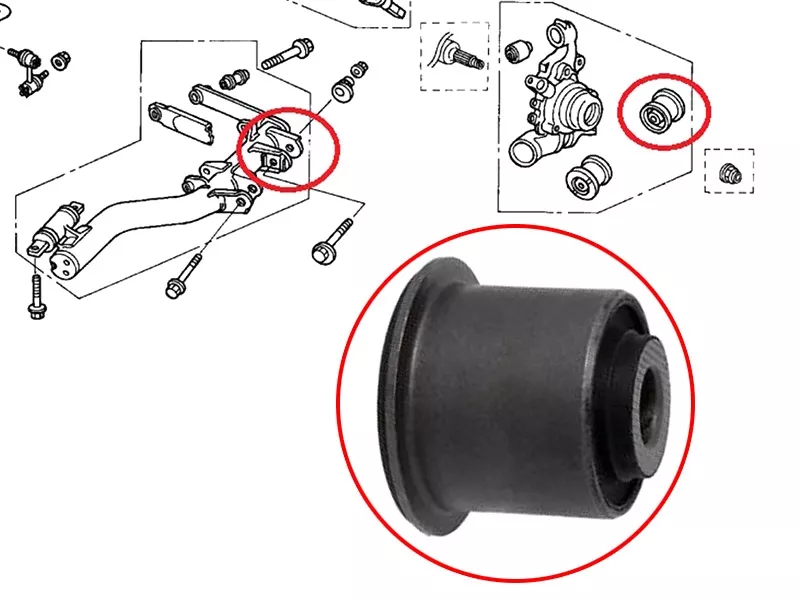 Сайлентблок цапфы Honda Civic 05-12 / Acura RSX 02-06 - Артикул ST52210SNAA50U - Производитель Sat - Фото, Отзывы, Цены 