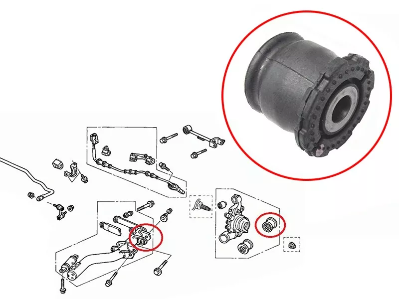 Сайлентблок цапфы Honda Civic 00-06 / Civic Ferio 00-05 - Артикул ST52365S6M004 - Производитель Sat - Фото, Отзывы, Цены 