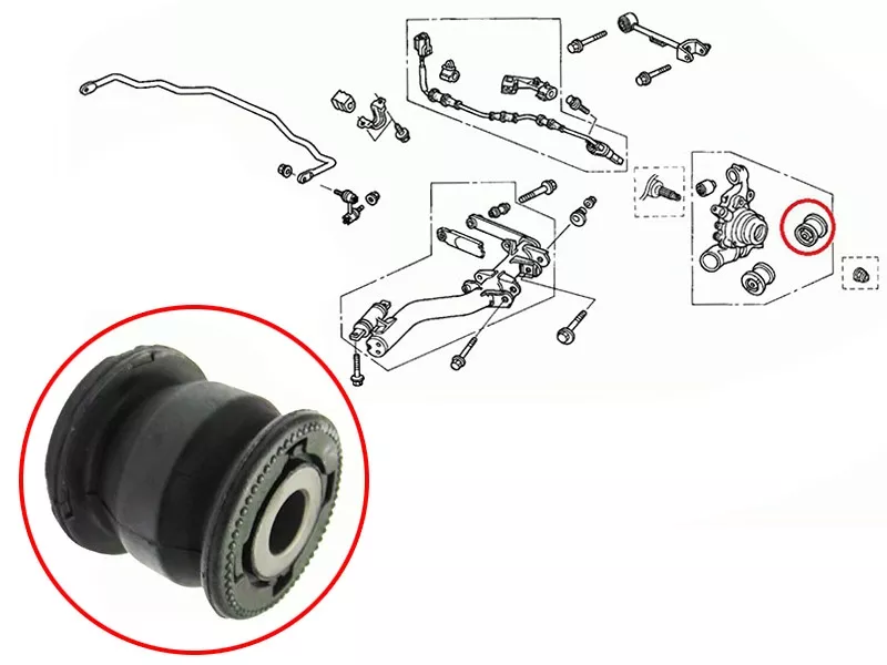Сайлентблок цапфы Honda Civic 00-06 / Civic Ferio 00-05 - Артикул ST52366S5A024 - Производитель Sat - Фото, Отзывы, Цены 