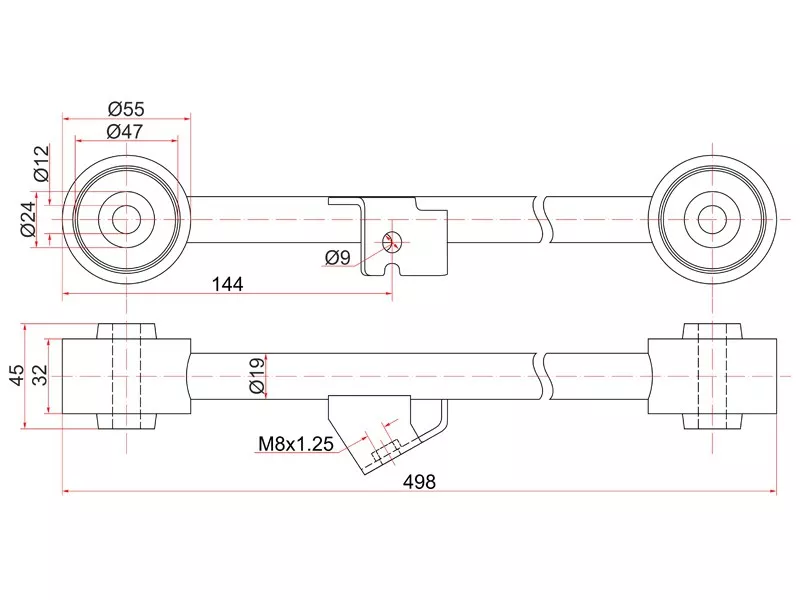Тяга задняя продольная нижняя HONDA HR-V RH - Артикул ST52370S2H000 - Производитель Sat - Фото, Отзывы, Цены 