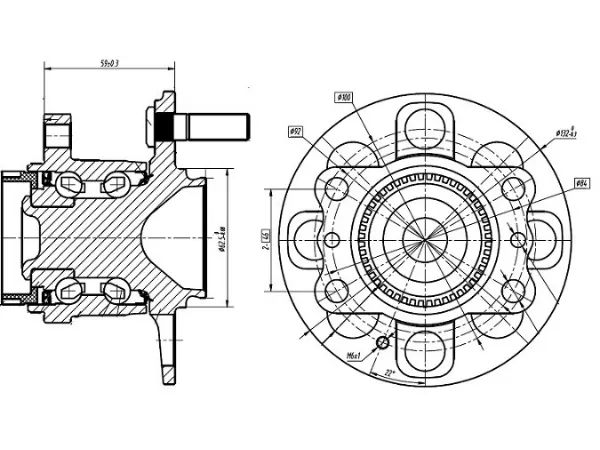 Ступичный узел задн. HYUNDAI SOLARIS/ACCENT/KIA RIO - Артикул ST527500U000 - Производитель Sat - Фото, Отзывы, Цены 