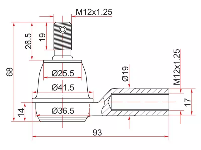 Наконечник рулевой тяги HR-V - Артикул ST53540SX8T01 - Производитель Sat - Фото, Отзывы, Цены 