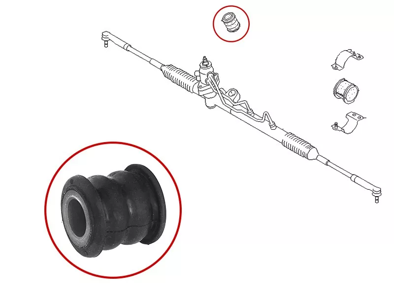 Сайлентблок рулевой рейки Nissan AD 99-08 / Almera 00-06 - Артикул ST544446M000B - Производитель Sat - Фото, Отзывы, Цены 