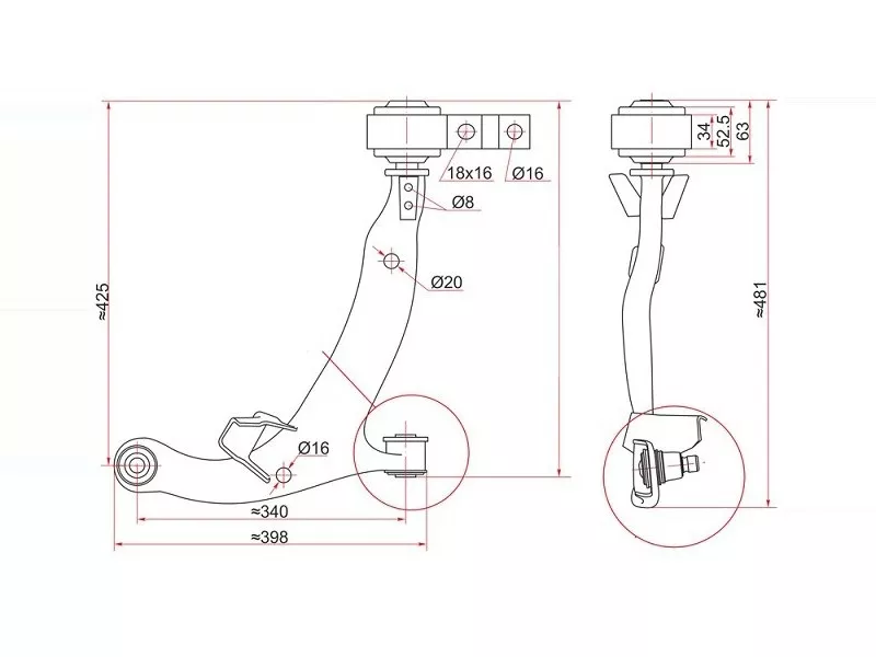 Рычаг нижний с шаров. NISSAN TEANA 03-08 RH - Артикул ST545009W20C - Производитель Sat - Фото, Отзывы, Цены 