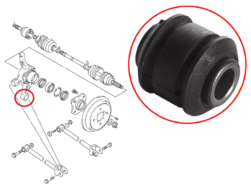 Сайлентблок рычага Nissan Primera 90-02 / Sunny 90-00 - Артикул ST551204M700U - Производитель Sat - Фото, Отзывы, Цены 