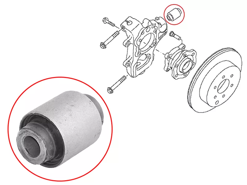 Сайлентблок цапфы Hyundai Elantra 23- / Kia Ceed 18-21 - Артикул ST551577S000 - Производитель Sat - Фото, Отзывы, Цены 