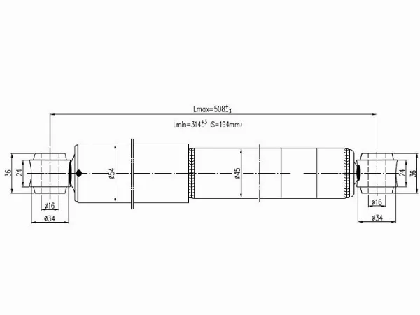 Амортизатор задний левый=правый -DF444025 Double Force для TOYOTA DYNA