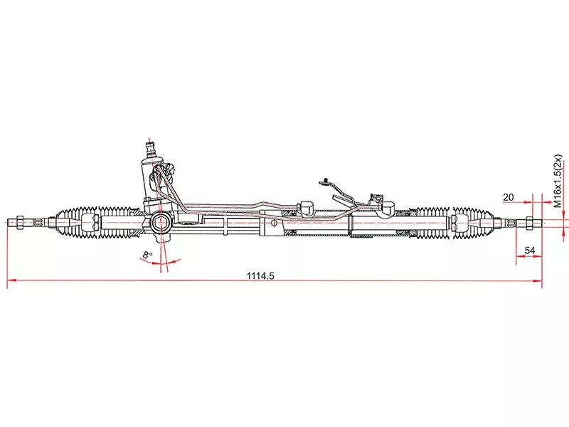 Рейка рулевая HYUNDAI SANTA FE 2,7 LHD - Артикул ST577002B000 - Производитель Sat - Фото, Отзывы, Цены 