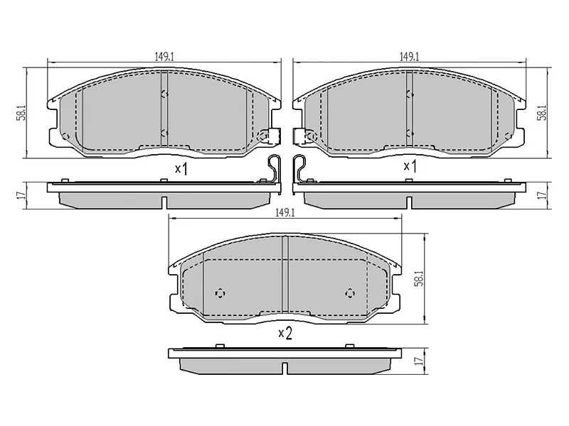 Колодки тормозные передние -ST581014AA26 Sat для SSANGYONG ACTYON, SSANGYONG REXTON, SSANGYONG KYRON