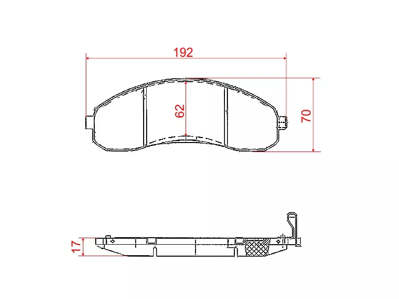 Колодки тормозные передние (суппорт 2 поршня) -ST581014EB00 Sat для KIA BONGO