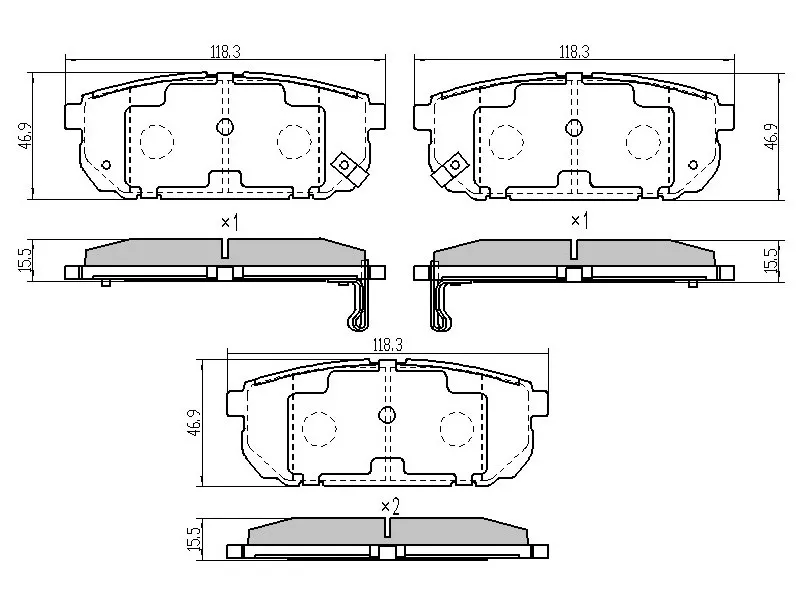 Колодки тормозные (Сзади) Kia Sorento 02-09 - Артикул ST583023ED01 - Производитель Sat - Фото, Отзывы, Цены 