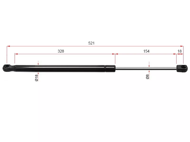 Амортизатор крышки багажника Skoda Rapid 12-20 (Справа=Слева) - Артикул ST5JA827550A - Производитель Sat - Фото, Отзывы, Цены 