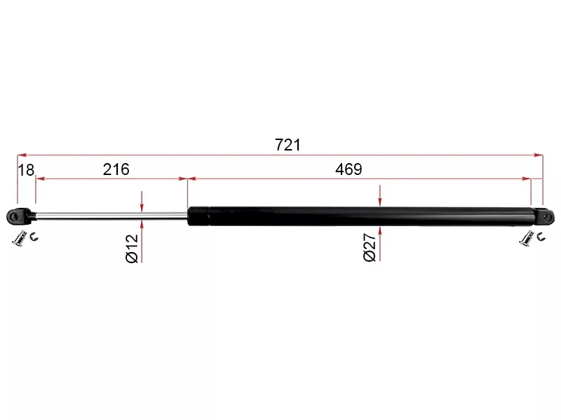 Амортизатор крышки багажника Toyota Hiace 89-04 (Справа=Слева) - Артикул ST6890895J11 - Производитель Sat - Фото, Отзывы, Цены 