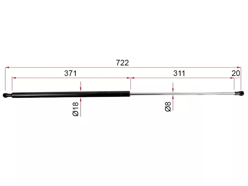 Амортизатор крышки багажника -ST6895080043 Sat для TOYOTA SPRINTER CARIB