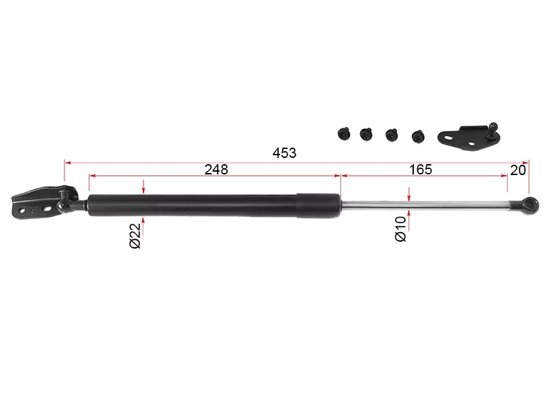 Амортизатор крышки багажника Toyota Caldina (T210) 97-02 (Слева) - Артикул ST6896080011 - Производитель Sat - Фото, Отзывы, Цены 