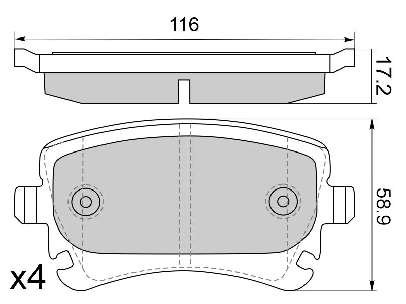 Колодки тормозные задние (без датчика износа) -BD1224 LYNXauto для VOLKSWAGEN TRANSPORTER, AUDI A4, AUDI A6