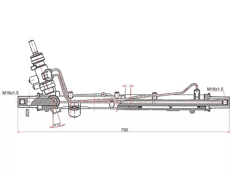 Рейка рулевая VOLKSWAGEN TRANSPORTER T5 03-09 - Артикул ST7H1422061HX - Производитель Sat - Фото, Отзывы, Цены 