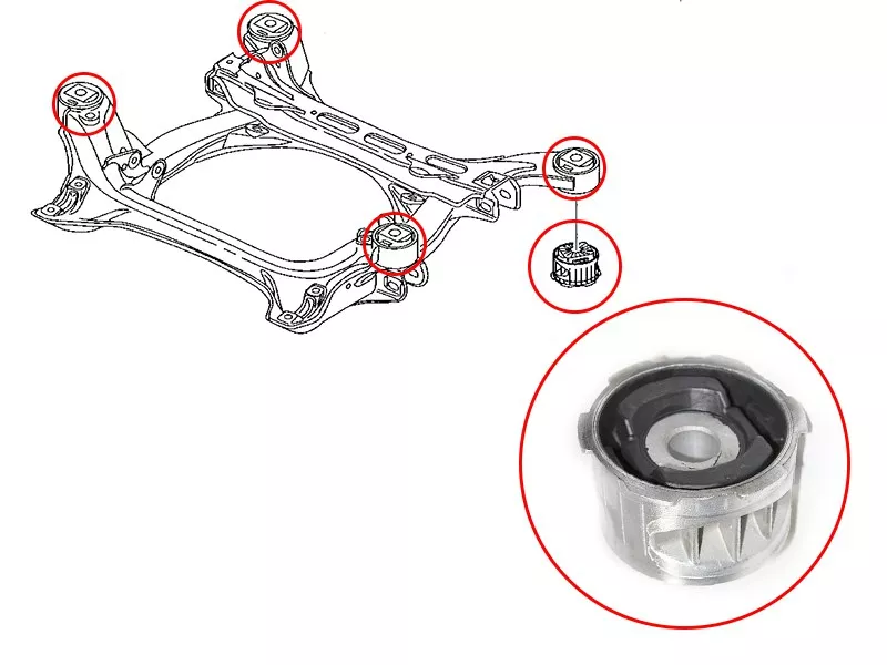 Сайлентблок подрамника Audi Q7 05-15 / Volkswagen Touareg 02-18 - Артикул ST7L0499035A - Производитель Sat - Фото, Отзывы, Цены 