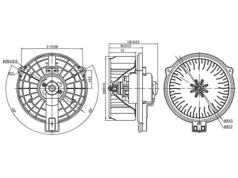 Мотор отопителя салона (Левый руль) Lexus RX 97-03 / GS 97-04 - Артикул ST8710330390 - Производитель Sat - Фото, Отзывы, Цены 