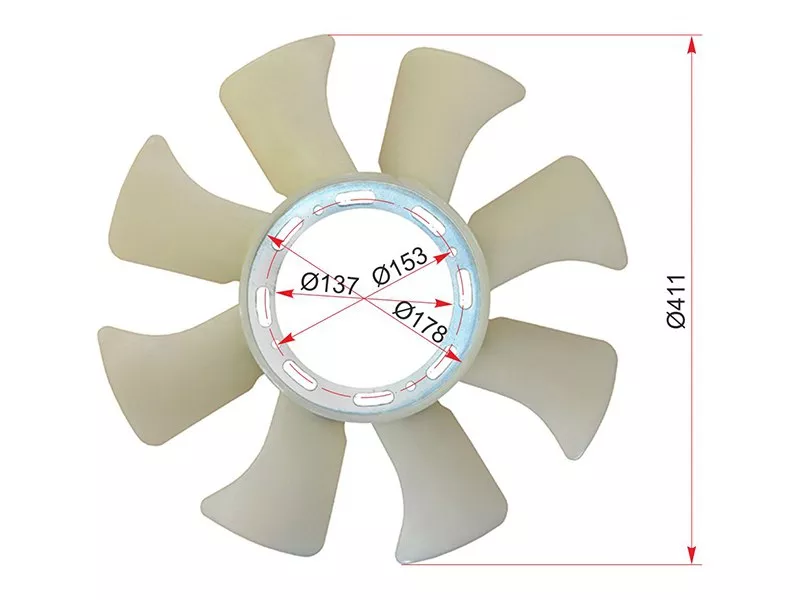 Крыльчатка Isuzu ELF NPR\NQR 84-93 - Артикул ST8970786620 - Производитель Sat - Фото, Отзывы, Цены 