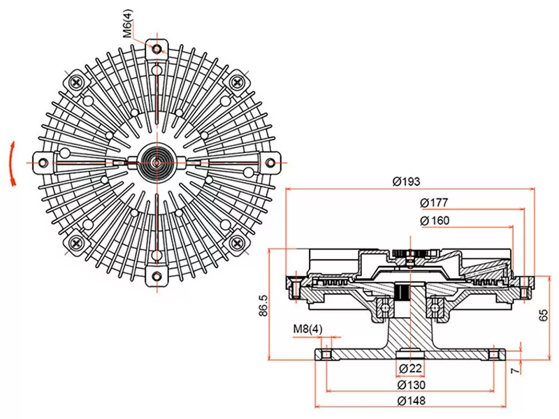Вискомуфта 4HK1 -ST8980197430 Sat для ISUZU ELF