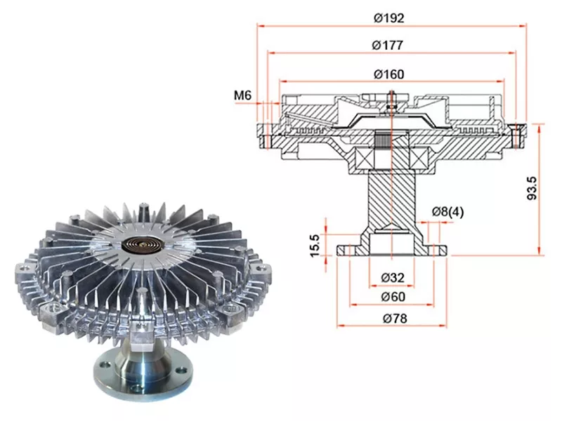Вискомуфта 4JJ1	 -ST8980246840 Sat для ISUZU ELF