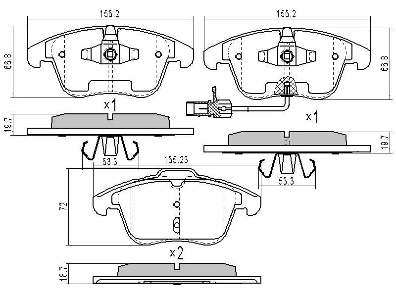 Колодки тормозные передние (тип 1) -ST8K0698151F Sat для AUDI A4, AUDI A6