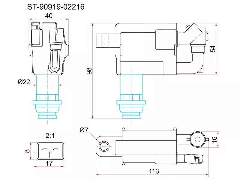 Катушка зажигания 1JZ#/2JZGE JZX10 -ST9091902216 Sat для TOYOTA MARK 2
