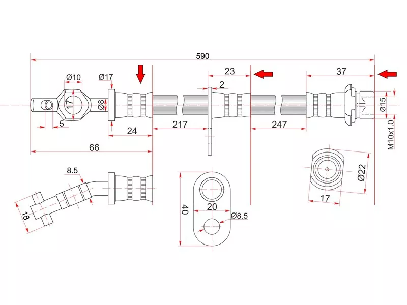Шланг тормозной передний (Таиланд) TOYOTA CAMRY/VISTA 90-94 LH - Артикул ST9094702640 - Производитель Sat - Фото, Отзывы, Цены 
