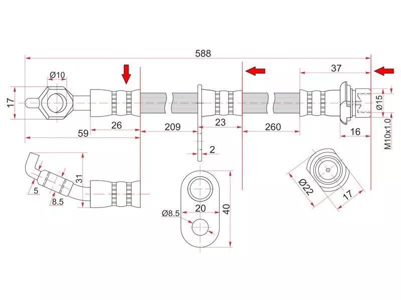 Шланг тормозной перед (Таиланд) TOYOTA CAMRY/VISTA 94-98 RH - Артикул ST9094702792 - Производитель Sat - Фото, Отзывы, Цены 
