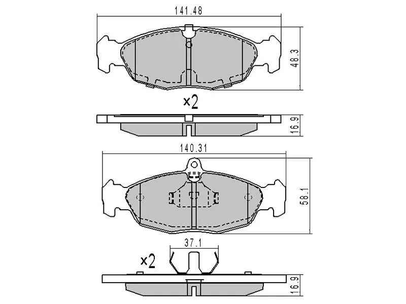 Колодки тормозные передние (тип 2) -BD5903 LYNXauto для CHEVROLET LANOS