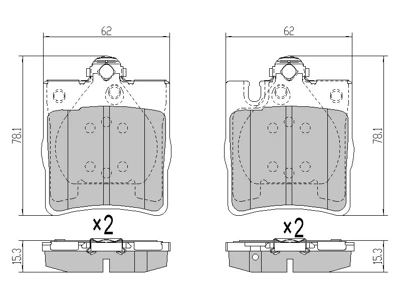 Колодки тормозные задние -STA0024205220 Sat для MERCEDES C-CLASS