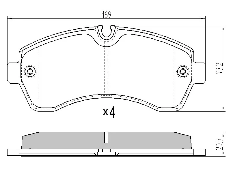 Колодки тормозные передние (до 5т) -STA0044208220 Sat для MERCEDES SPRINTER