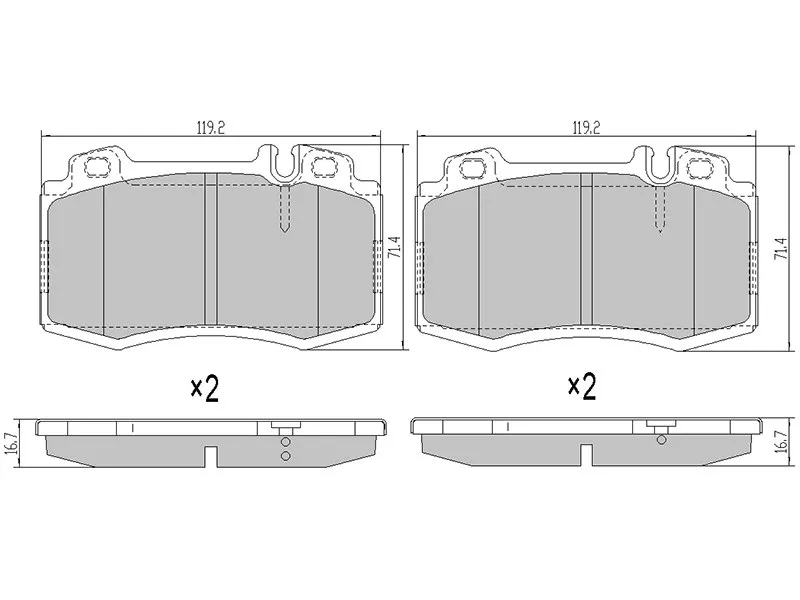 Колодки тормозные передние -STA1634201020 Sat для MERCEDES ML-CLASS